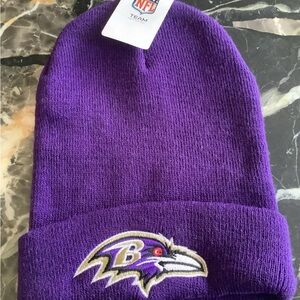 NWT Baltimore ravens NFL purple knit cuffed beanie hat one size